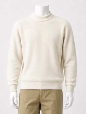 COMME DES GARCONS HOMME PLUS | Ivory Wool Mock Neck Sweater Japan Size L